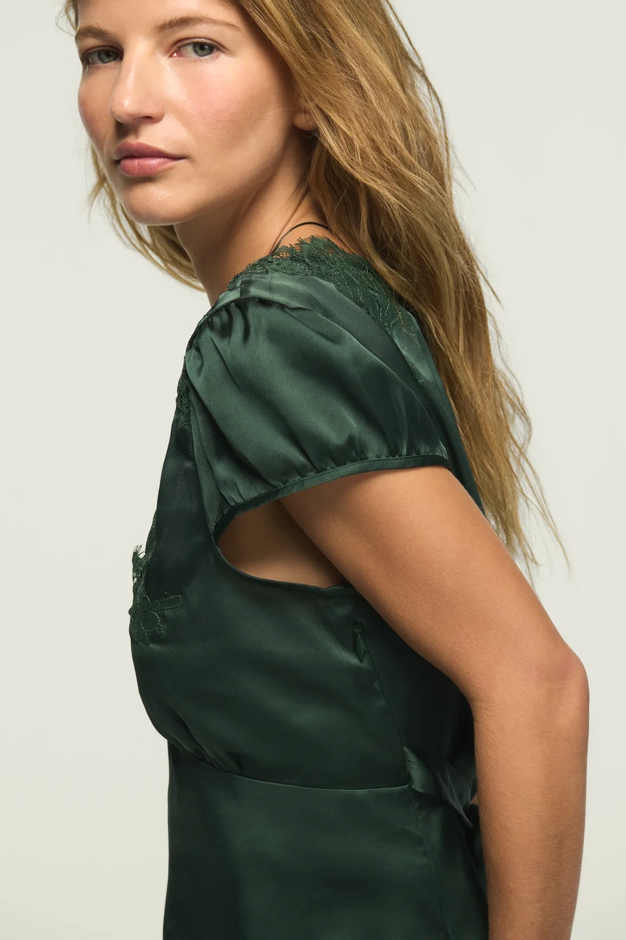 LACE NECKLINE SHORT SLEEVE BLOUSE, image 6