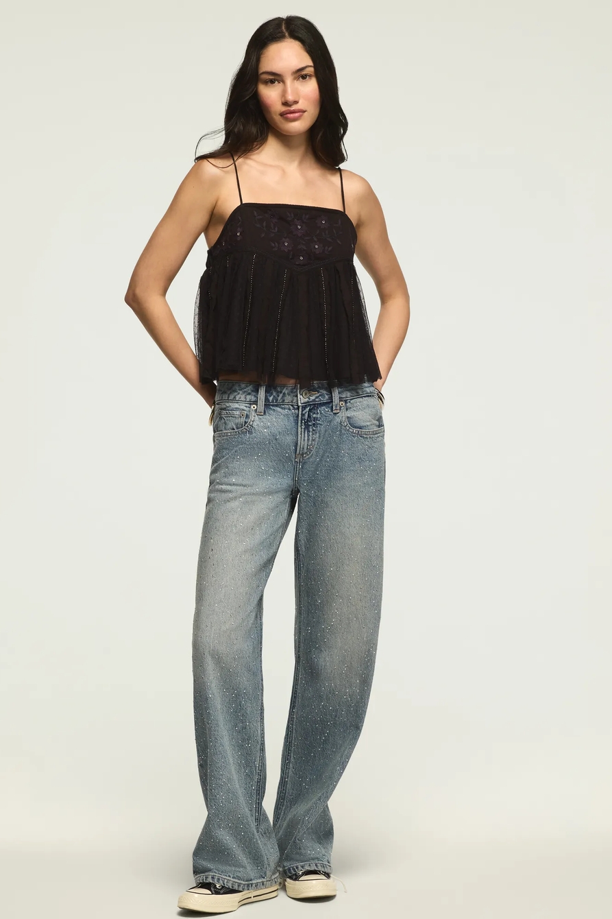 EMBROIDERED MESH TANK, image 2