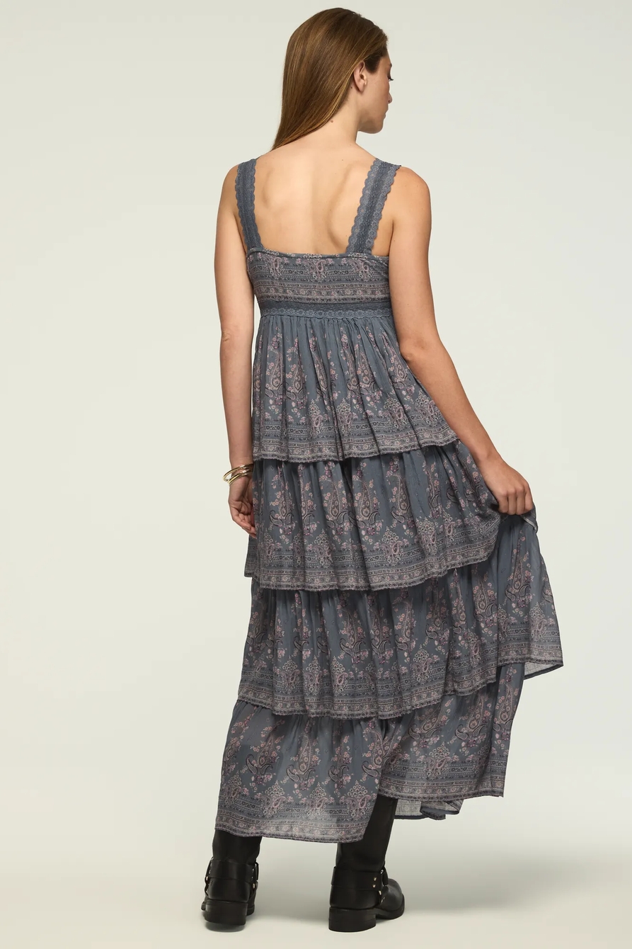 BORDER PRINT TIERED MAXI DRESS, image 3