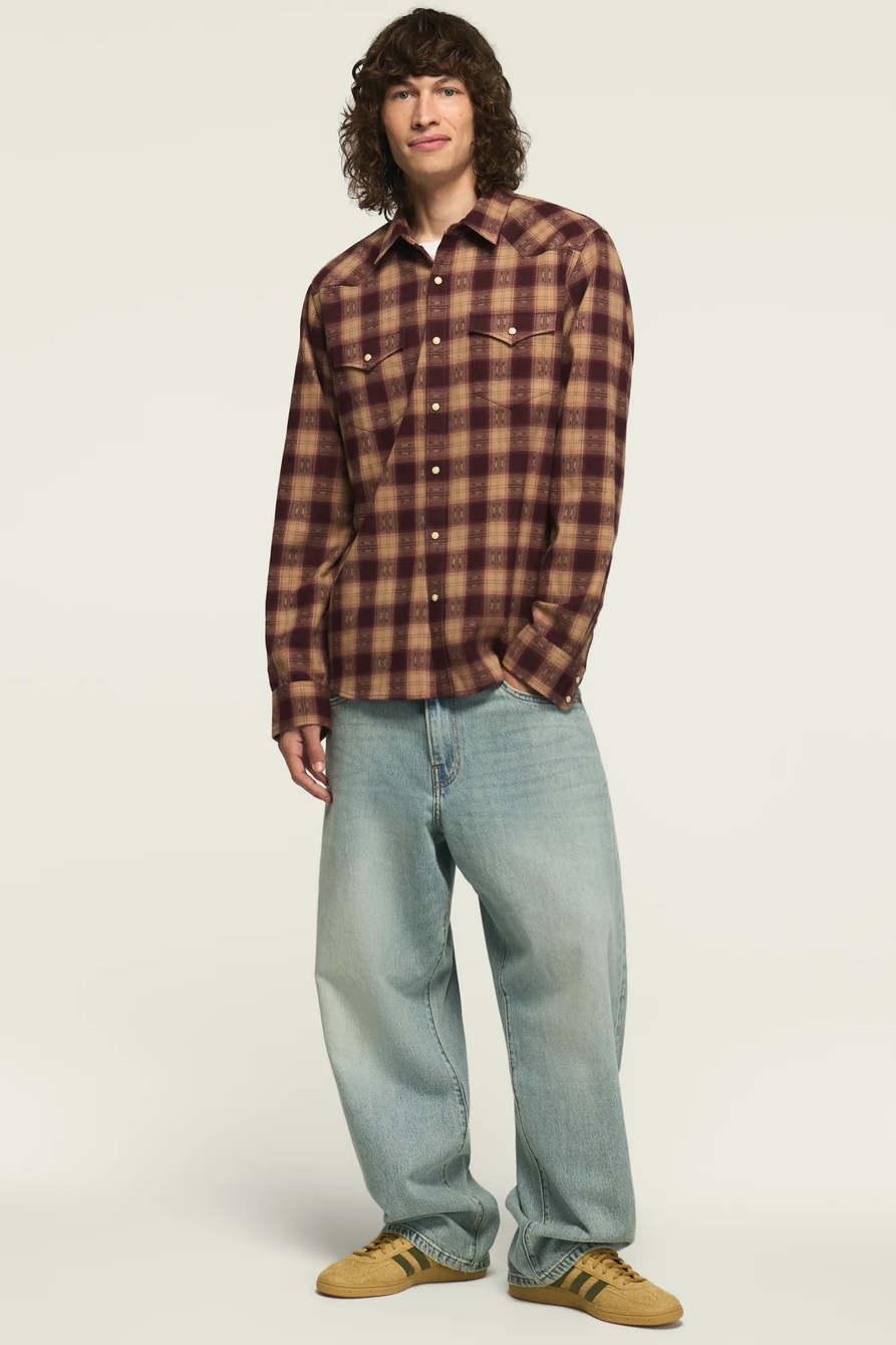 LONG SLEEVE DOBBY PLAID MESA WESTERN, image 2