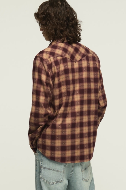 LONG SLEEVE DOBBY PLAID MESA WESTERN, image 3