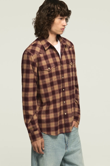 LONG SLEEVE DOBBY PLAID MESA WESTERN, image 4