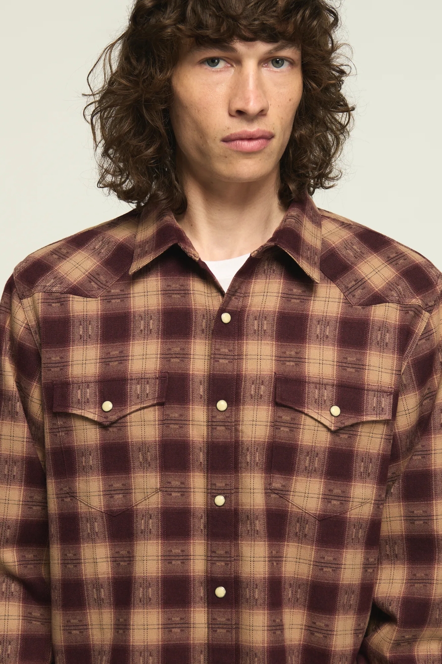 LONG SLEEVE DOBBY PLAID MESA WESTERN, image 5
