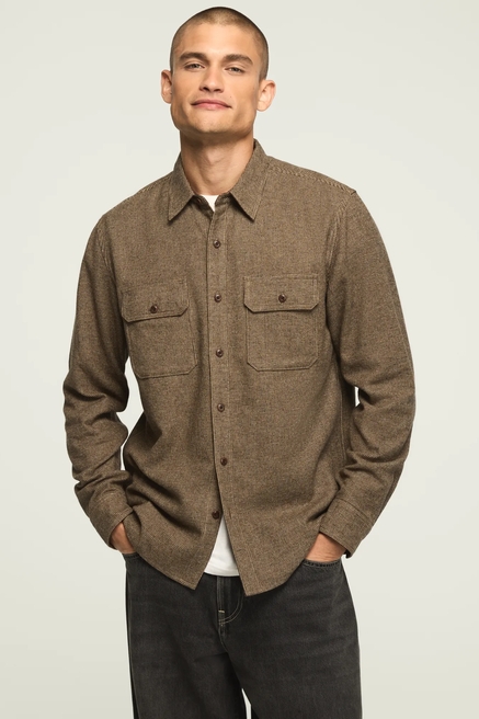 TEXTURED CHECK WORK SHIRT, image 1