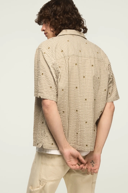 SHORT SLEEVE EMROIDERED PLAID SEERSUCKER SAN GABRIEL, image 3