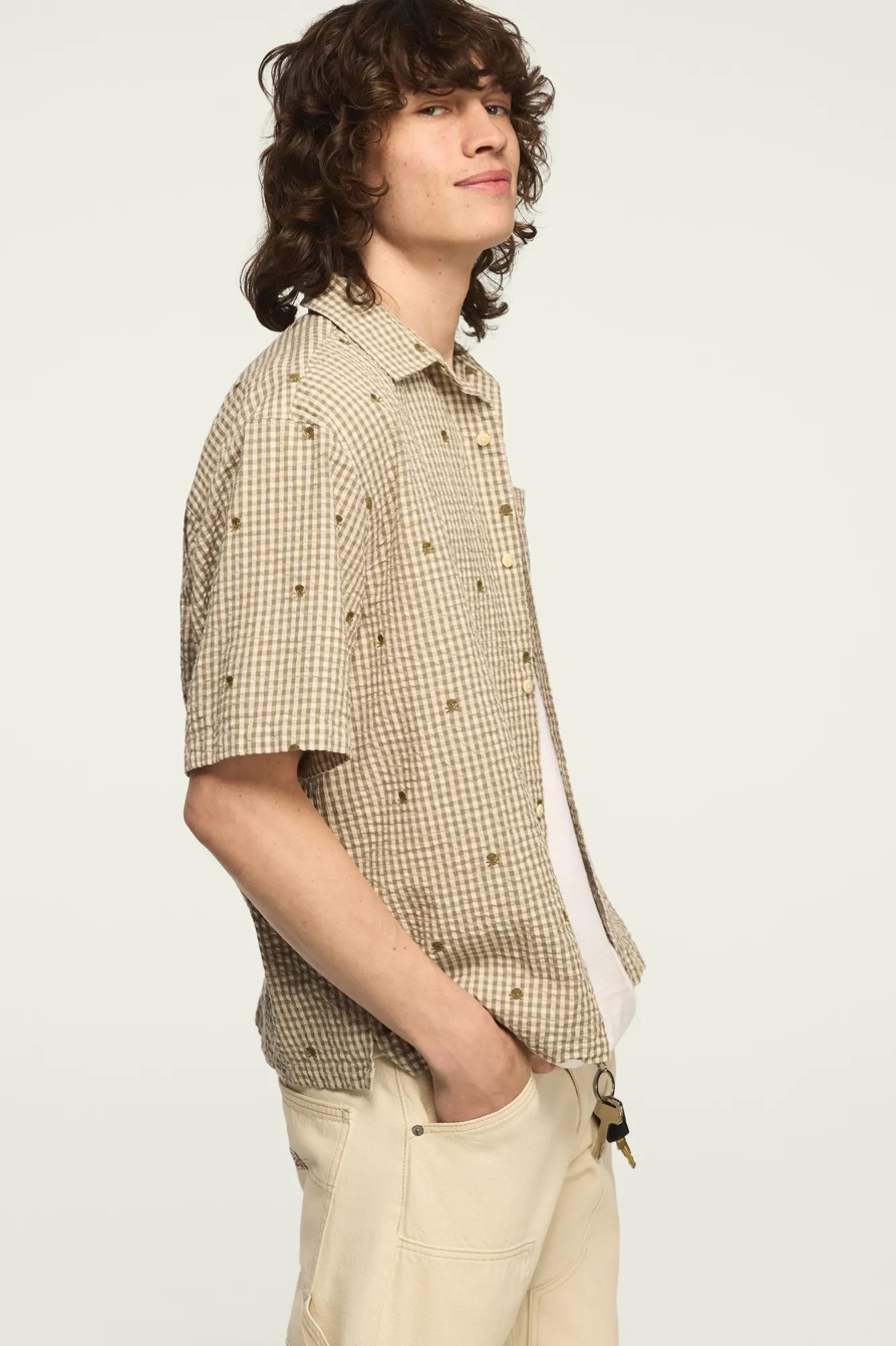 SHORT SLEEVE EMROIDERED PLAID SEERSUCKER SAN GABRIEL, image 4
