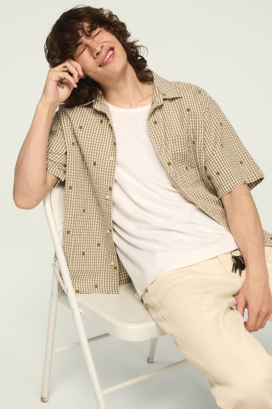 SHORT SLEEVE EMROIDERED PLAID SEERSUCKER SAN GABRIEL, image 6