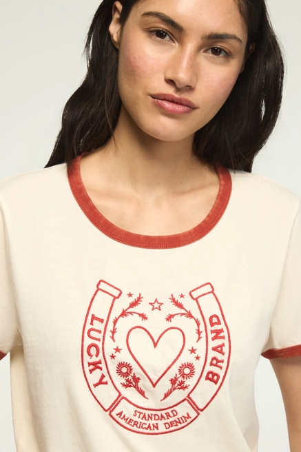 LUCKY BRAND HORSE SHOE RINGER TEE, image 1