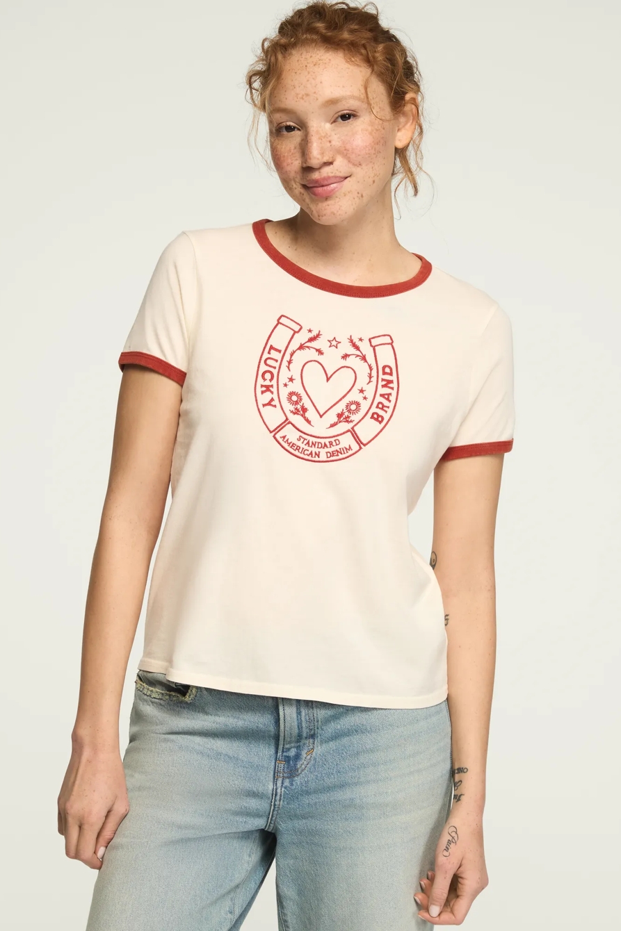LUCKY BRAND HORSESHOE RINGER TEE, image 2