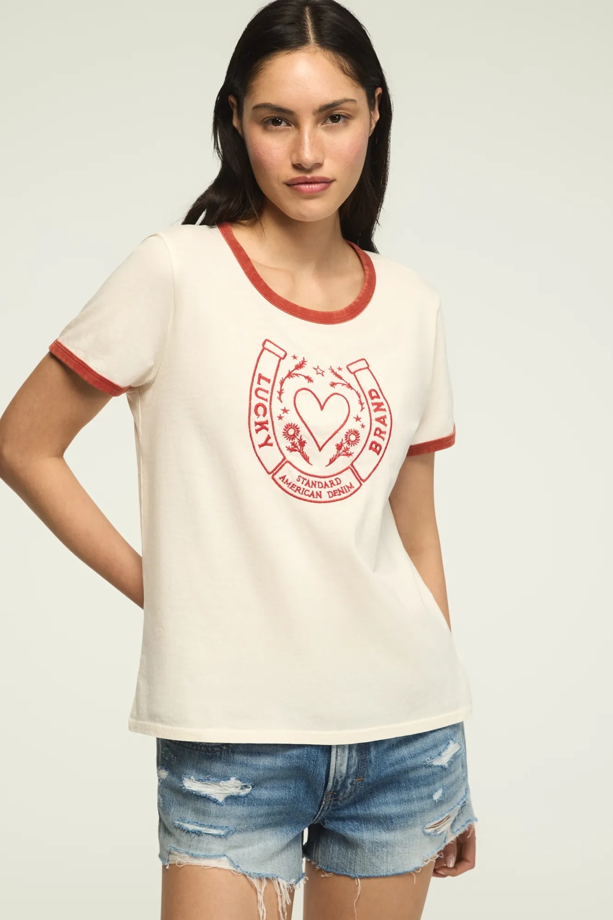 LUCKY BRAND HORSE SHOE RINGER TEE, image 2