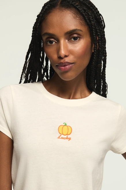 EMBROIDERED PUMPKIN BABY TEE, image 2