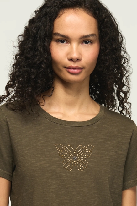 EMBELLISHED SOCIAL BUTTERFLY CLASSIC CREW, image 1