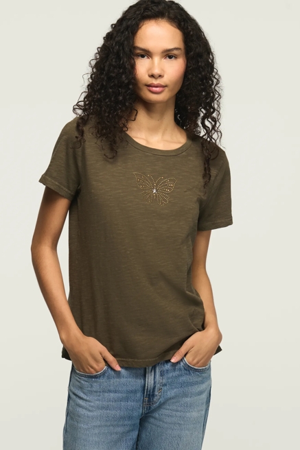 EMBELLISHED SOCIAL BUTTERFLY CLASSIC CREW, image 2