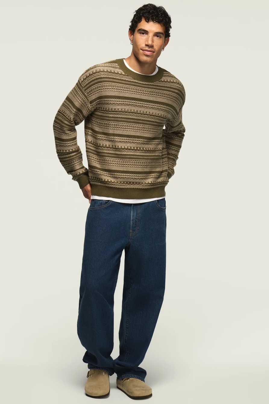 BLANKET STRIPE CREW NECK SWEATER, image 2