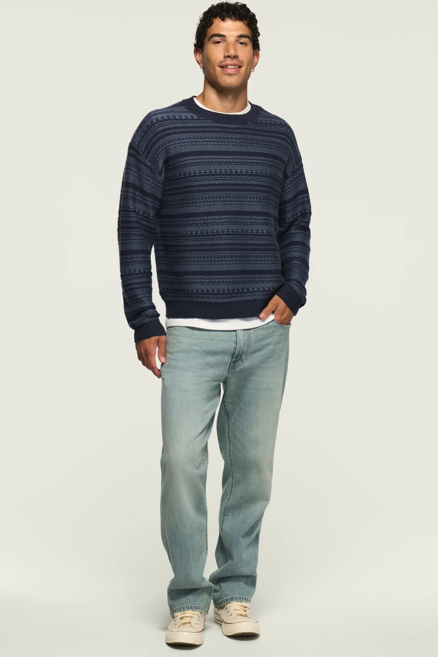 BLANKET STRIPE CREW NECK SWEATER, image 2