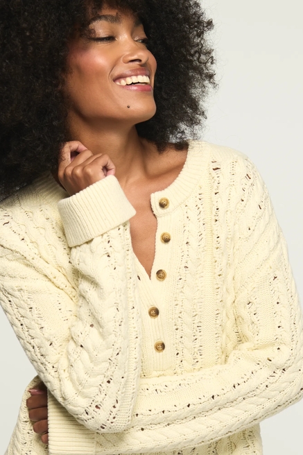 CABLE HENLEY SWEATER, image 1