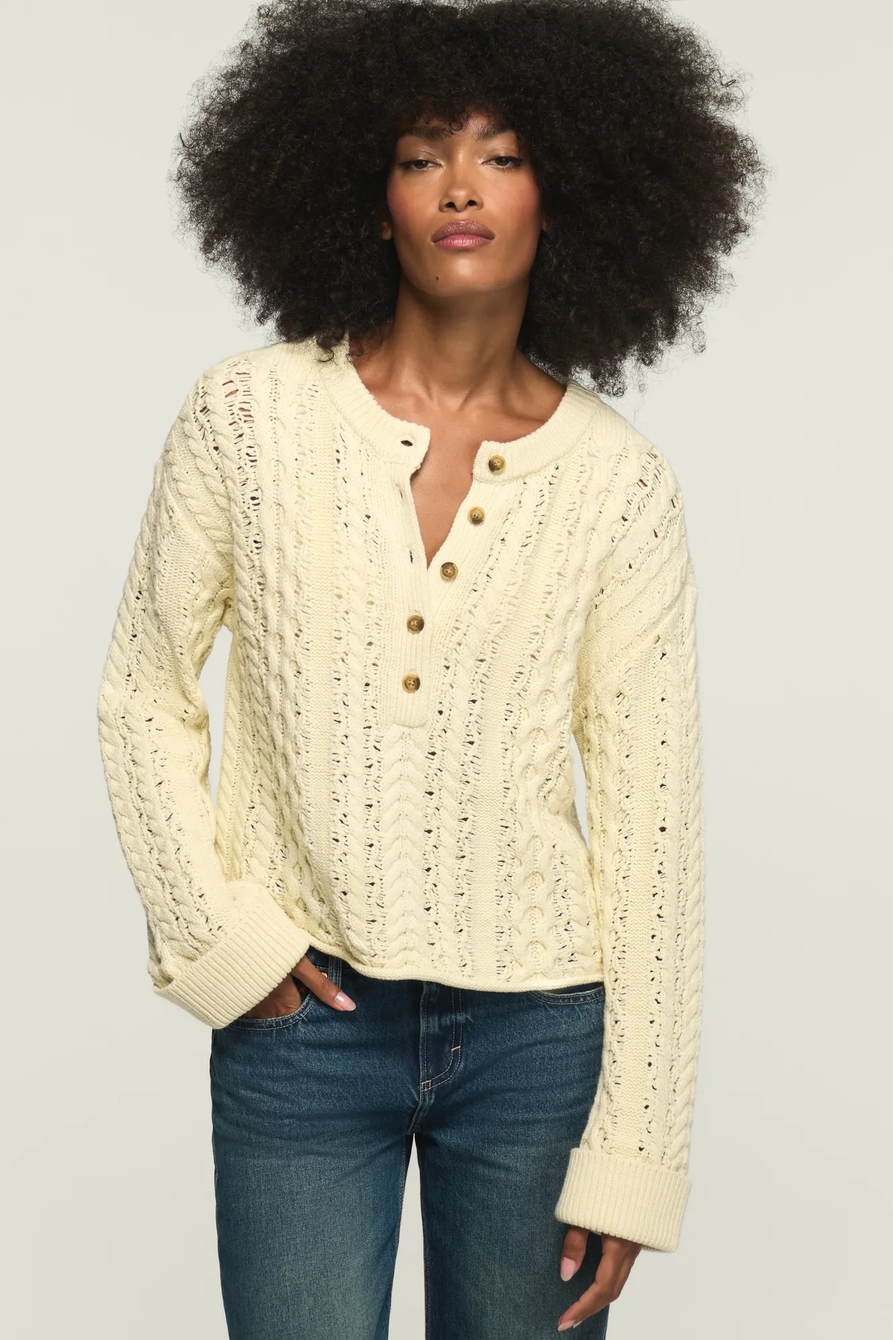 CABLE HENLEY SWEATER, image 2