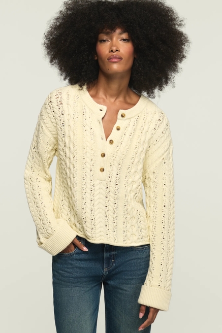 CABLE HENLEY SWEATER, image 2