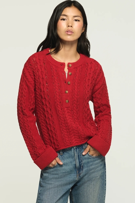 CABLE HENLEY SWEATER, image 1