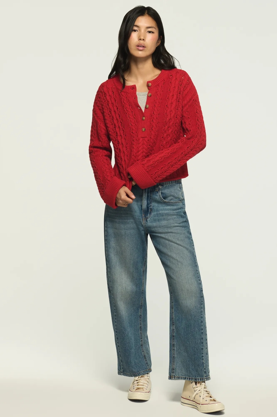 CABLE HENLEY SWEATER, image 2