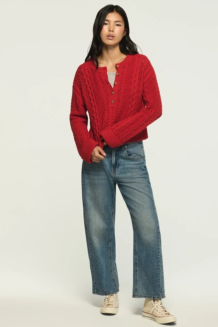 CABLE HENLEY SWEATER, image 2