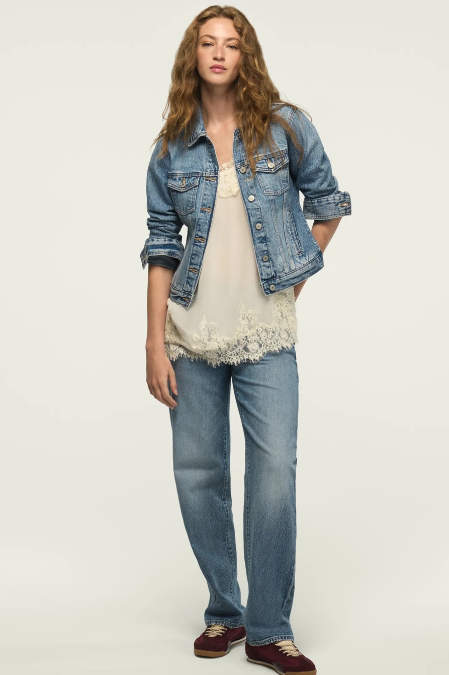DENIM SHRUNKEN TRUCKER JACKET, image 2