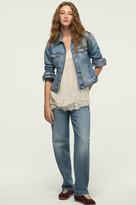 DENIM SHRUNKEN TRUCKER JACKET, image 2