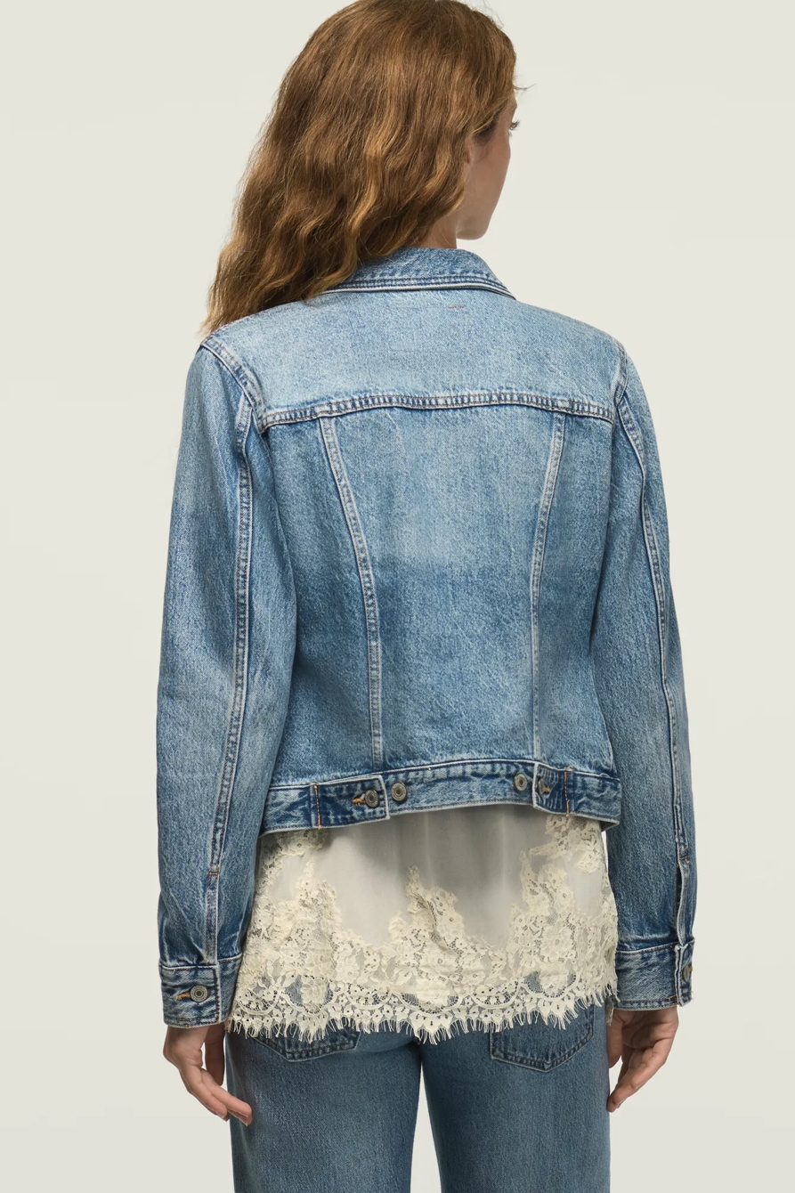 DENIM SHRUNKEN TRUCKER JACKET, image 3