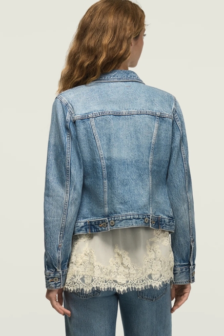 DENIM SHRUNKEN TRUCKER JACKET, image 3