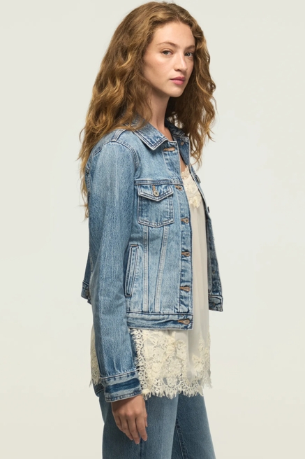 DENIM SHRUNKEN TRUCKER JACKET, image 4