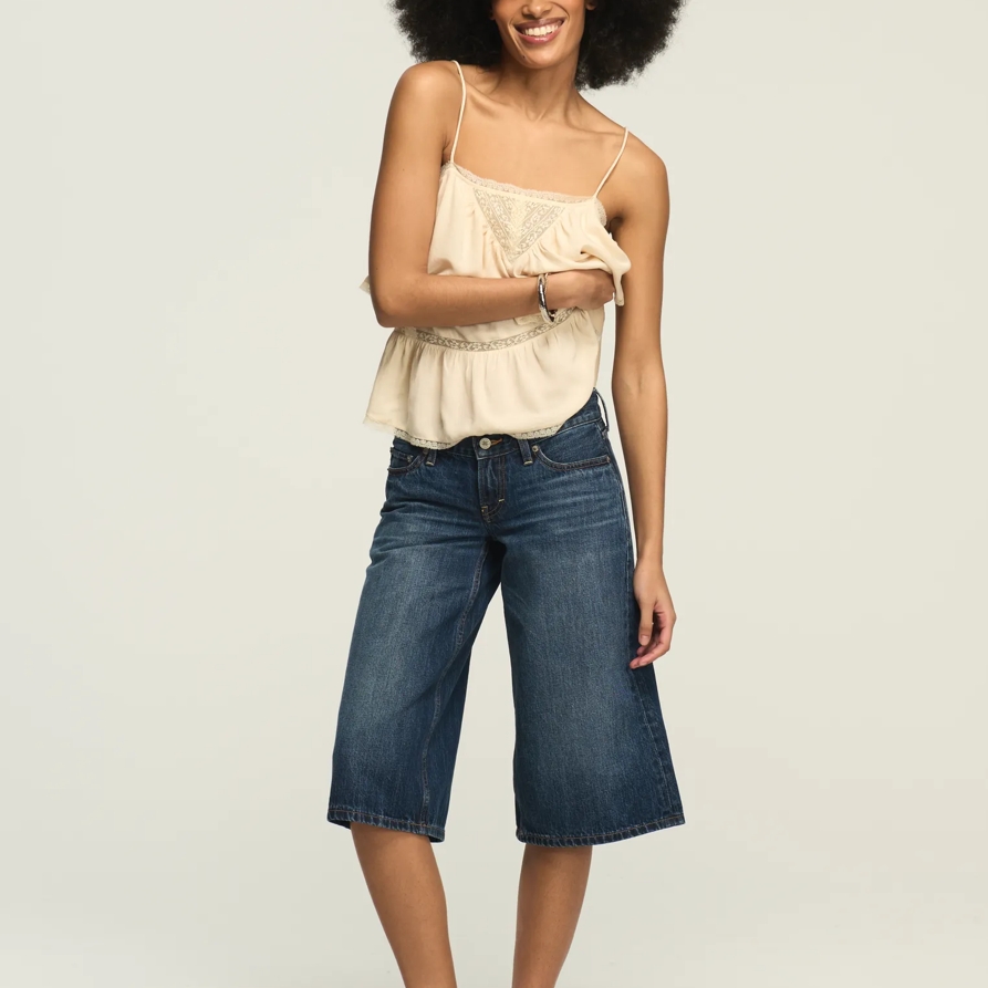 Lucky Brand Super Low Rise Ultra Wide Culotte - Women's Jeans Denim Pants