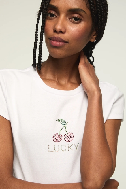 LUCKY CHERRIES BABY TEE, image 1