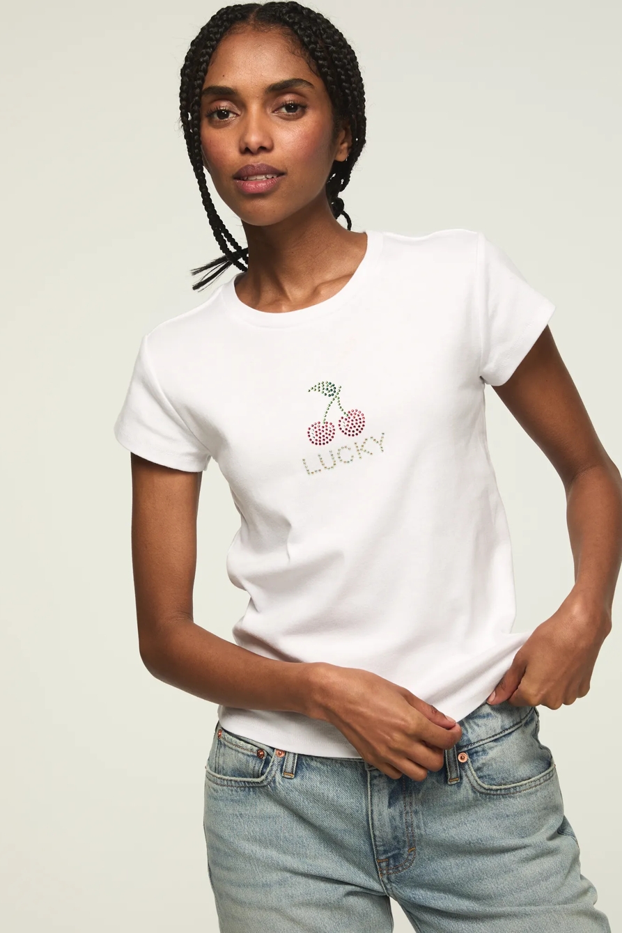 LUCKY CHERRIES BABY TEE, image 2