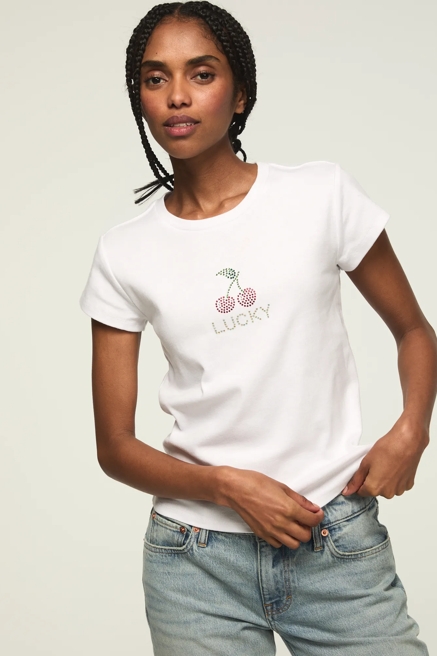 LUCKY CHERRIES BABY TEE, image 2