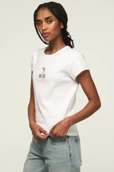 LUCKY CHERRIES BABY TEE, image 4