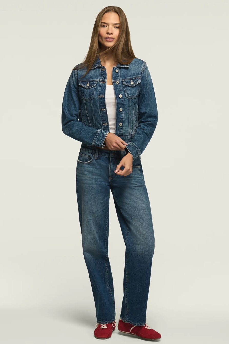 DENIM SHRUNKEN TRUCKER JACKET, image 2