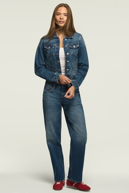 DENIM SHRUNKEN TRUCKER JACKET, image 2
