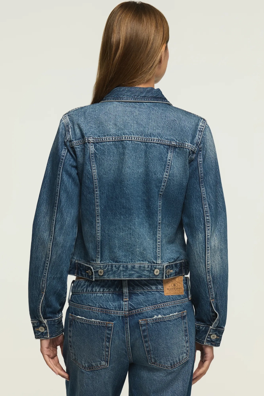 DENIM SHRUNKEN TRUCKER JACKET, image 3