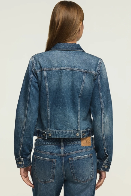 DENIM SHRUNKEN TRUCKER JACKET, image 3