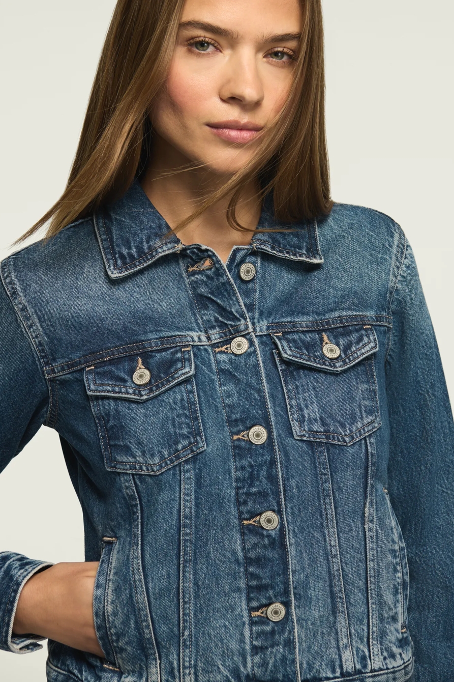 DENIM SHRUNKEN TRUCKER JACKET, image 5