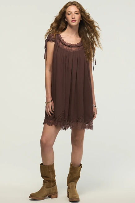 LACE BABYDOLL MINI DRESS, image 1