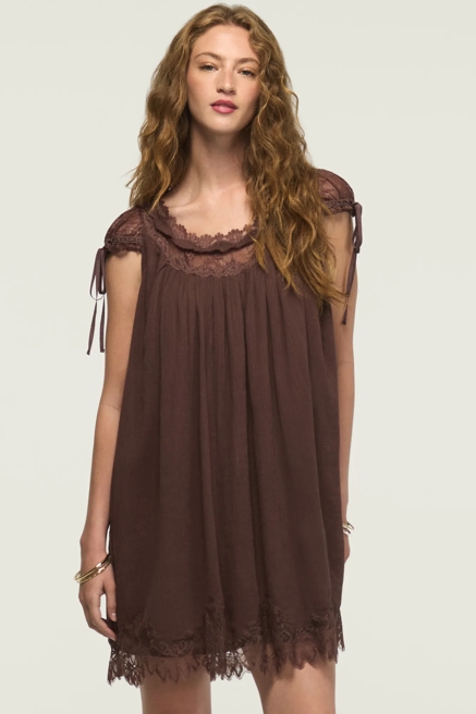 LACE BABYDOLL MINI DRESS, image 2