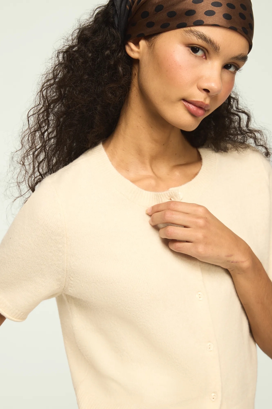 STRIPED CARDIGAN CREW SWEATER TEE, image 2