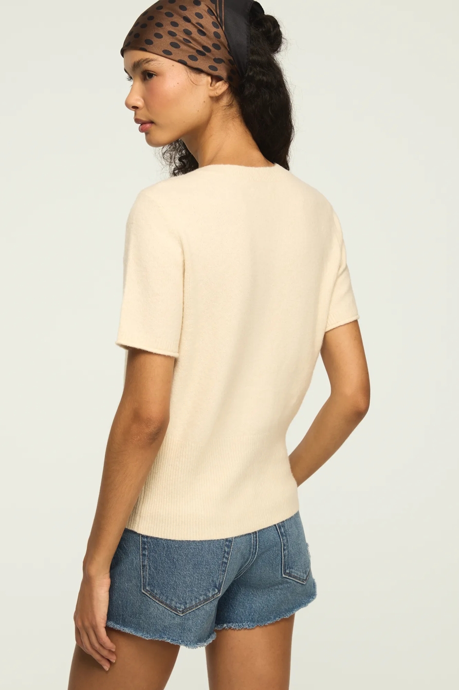 STRIPED CARDIGAN CREW SWEATER TEE, image 3