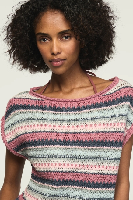 STRIPED BOHO SWEATER VEST, image 2