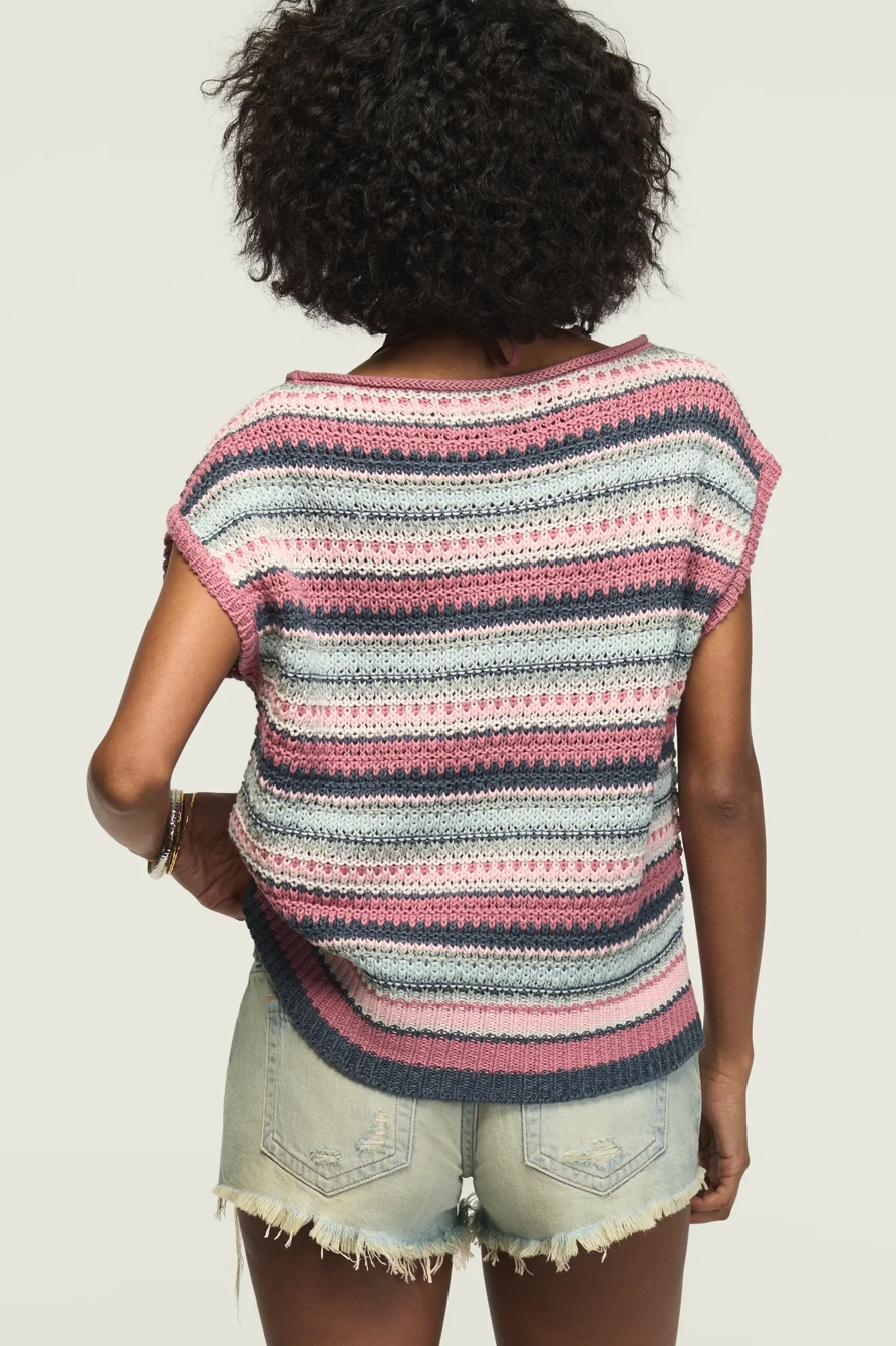 STRIPED BOHO SWEATER VEST, image 3
