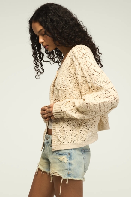OPEN STITCH CARDIGAN SWEATER, image 3