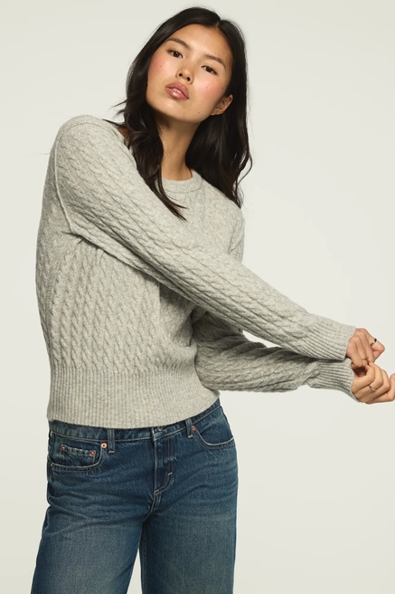 CABLE KNIT CREW SWEATER, image 1