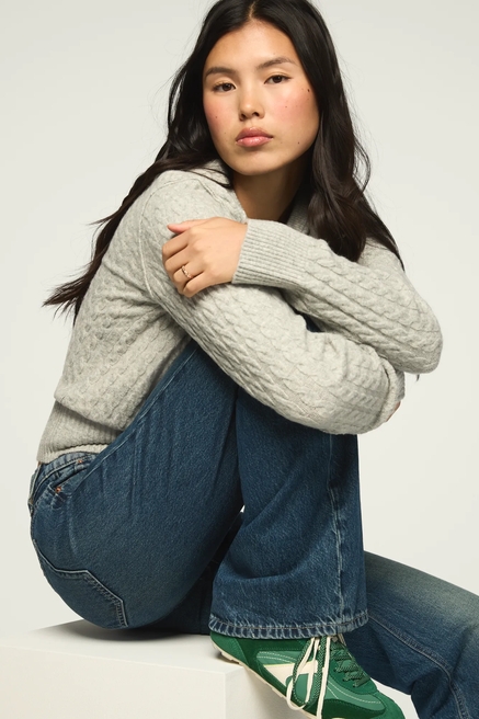 CABLE KNIT CREW SWEATER, image 2