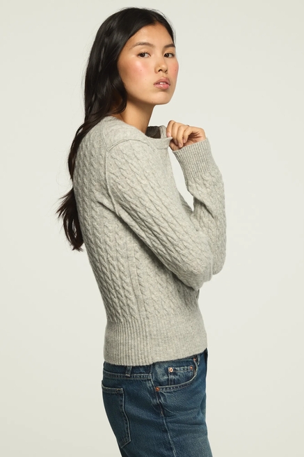CABLE KNIT CREW SWEATER, image 4